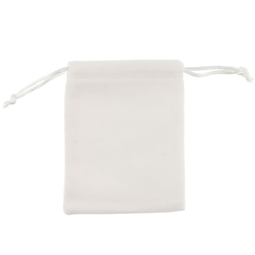 Pochon en velours pour bijoux 80x100 mm - Crème x1