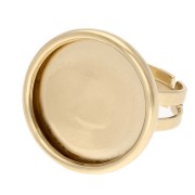 Bague serti réglable pour cabochon 18 mm - Plaqué or 3 microns x1