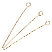 Clous tête ronde 32x0.7 mm - Plaqué or 3 microns x6|raw }}