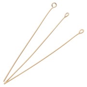 Clous tête ronde 51x0.7 mm - Plaqué or 3 microns x6
