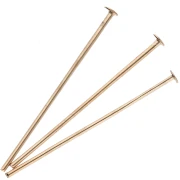 Clous tête plate 22x0.6 mm - Plaqué or 3 microns x6