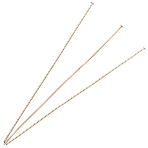 Clous tête plate 63x0.6 mm - Plaqué or 3 microns x6