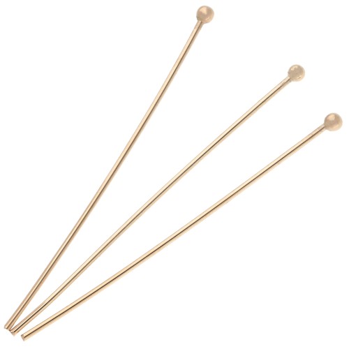 Clous tête boule 43x0.8 mm - Plaqué or 3 microns x6
