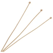 Clous tête boule 52x0.8 mm - Plaqué or 3 microns x6