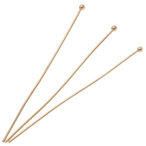 Clous tête boule 52x0.8 mm - Plaqué or 3 microns x6