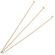 Clous tête plate 60x0.8 mm - Plaqué or 3 microns x6