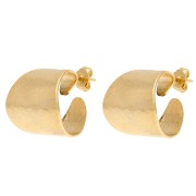 Créoles larges ouvertes martelées 19 mm - Doré à l'or fin x2|raw }}