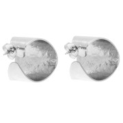 Créoles larges ouvertes martelées 19 mm - Placage Argent fin x2