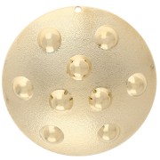 Pendentif rond 35 mm effet clouté - Doré à l'or fin x1|raw }}