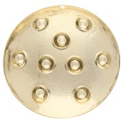 Pendentif rond 35 mm effet clouté - Doré à l'or fin x1