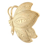Broche papillon travaillée 30x26 mm avec 1 trou - Doré à l'or fin x1|raw }}