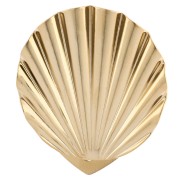 Clip pour foulard coquillage 38x34 mm effet plissé - Doré à l'or fin x1