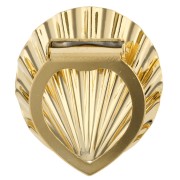 Clip pour foulard coquillage 38x34 mm effet plissé - Doré à l'or fin x1
