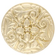 Broche ronde 34 mm motif vintage - avec 3 trous - Doré à l'or fin x1|raw }}