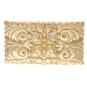 Broche rectangle 20x32.5 mm motif vintage - avec 3 trous - Doré à l'or fin x1|raw }}