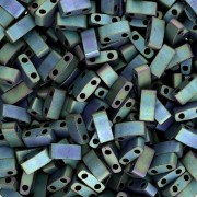 Miyuki Half Tila Beads 5x2.3x1.9mm HTL-2064 - Mat Metallic Blue Green Iris paquet de 100g|raw }}