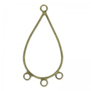 Intercalaire/Chandelier 3 anneaux forme goutte 42 mm bronze x2|raw }}