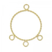 Intercalaire/Chandelier 3 anneaux forme ronde 30 mm doré x2