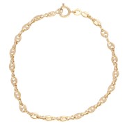 Bracelet maille Grain de café 3.6 mm - Plaqué Or 3 microns x17cm|raw }}