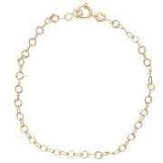 Bracelet maille Fantaisie cercle strié 3.15 mm - Plaqué Or 3 microns x17cm|raw }}