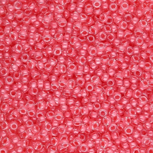 Rocaille Miyuki 15/0 204 - Coral Lined Crystal x8g