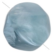 Perles rondes irrégulières facettées 8 mm résine translucide - Bleu fumé marbré x8