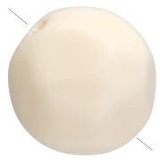 Perles rondes irrégulières facettées 8 mm résine opaque - Ecru x8