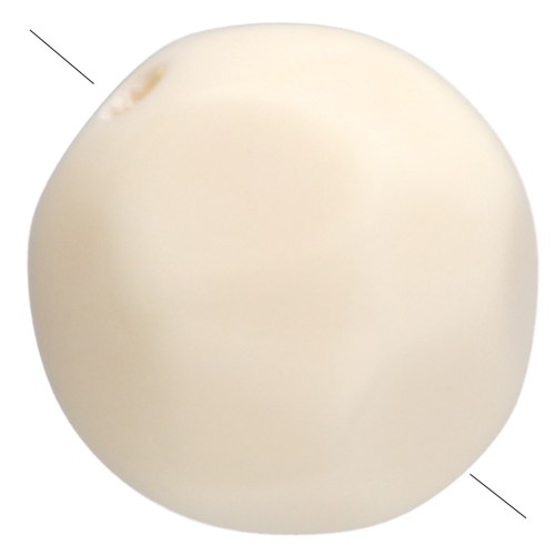Perles rondes irrégulières facettées 8 mm résine opaque - Ecru x8
