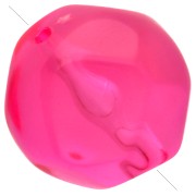 Perles rondes irrégulières facettées 8 mm résine transparente - Rose fluo x8|raw }}