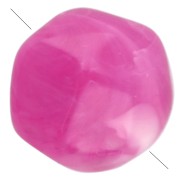 Perles rondes irrégulières facettées 8mm résine translucide Rose fuchsia Marbré x8