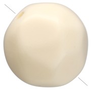 Ecru - Perles rondes irrégulières facettées 10 mm résine opaque - Ecru x6 Perles rondes irrégulières facettées 10 mm résine opaque - Ecru x6