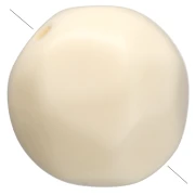 Perles rondes irrégulières facettées 10 mm résine opaque - Ecru x6