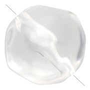 Perles rondes irrégulières facettées 10 mm résine transparente - Crystal x6