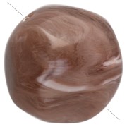 Cacao - Perles rondes irrégulières facettées 12 mm en résine opaque - Cacao marbré x4 Perles rondes irrégulières facettées 12 mm en résine opaque - Cacao marbré x4