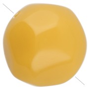 Perles rondes irrégulières facettées 12 mm en résine opaque - Miel x4