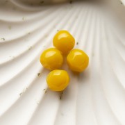 Perles rondes irrégulières facettées 12 mm en résine opaque - Miel x4