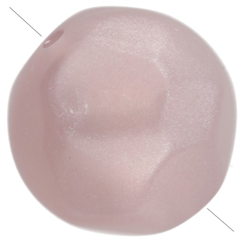Perles rondes irrégulières facettée 12mm résine transparente - Vieux rose nacré x4