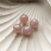 Perles rondes irrégulières facettée 12mm résine transparente - Vieux rose nacré x4