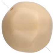 Perles rondes irrégulières facettées 12 mm résine opaque - Beige x4