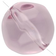 Perles rondes irrégulières facettées 12 mm résine transparente - Parme x4