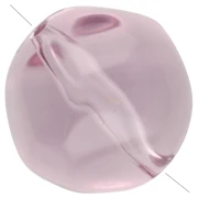 Perles rondes irrégulières facettées 12 mm résine transparente - Parme x4