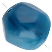 Blanc - Perles rondes irrégulières facettées 12mm résine translucide Bleu Marbré blanc x4 Perles rondes irrégulières facettées 12mm résine translucide Bleu Marbré blanc x4