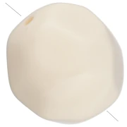 Perles rondes irrégulières facettées 12 mm en résine opaque - Ecru x4