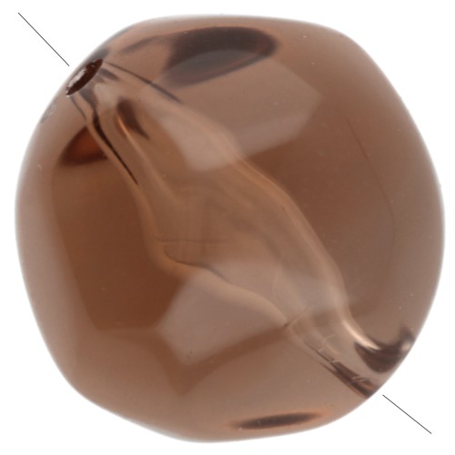 Perles rondes irrégulières facettées 12 mm résine transparente - Marron foncé x4
