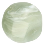 Perles rondes irrégulières facettées 14 mm résine translucide - Vert sauge marbré