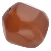 Perles rondes irrégulières facettées 14 mm résine transparente - Marron x1