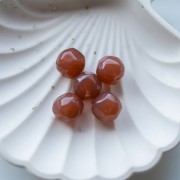 Perles rondes irrégulières facettées 14 mm résine transparente - Marron x1