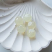 Perle ronde irrégulière facettée 14 mm en résine transparente - Champagne x1