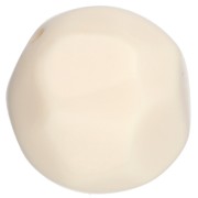Perle ronde irrégulière facettée 14 mm en résine opaque - Ecru x1