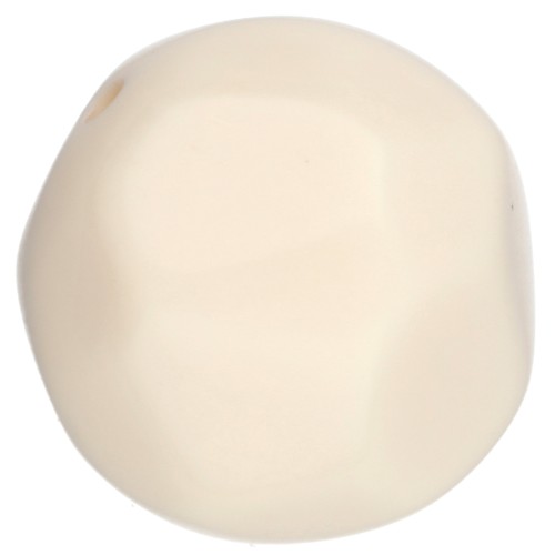 Perle ronde irrégulière facettée 14 mm en résine opaque - Ecru x1